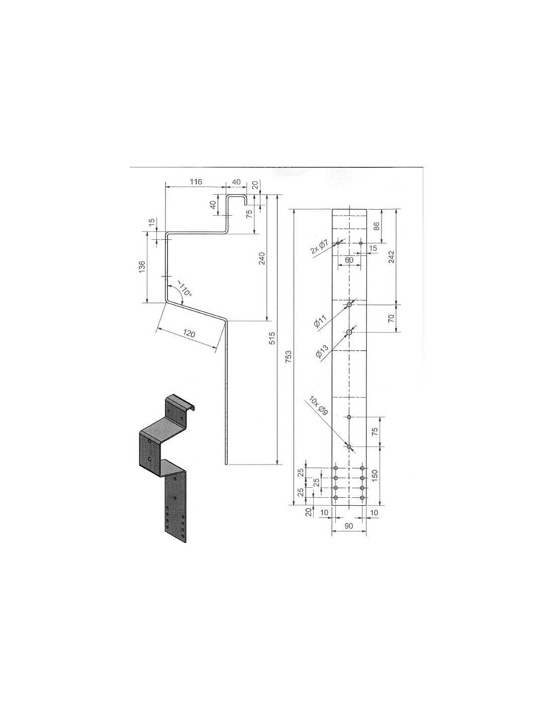 PORTE ROUE SECOURS SOUS CHASSIS UNIVERSEL