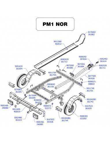 Longeron pour remorque moto PM 1 NOR